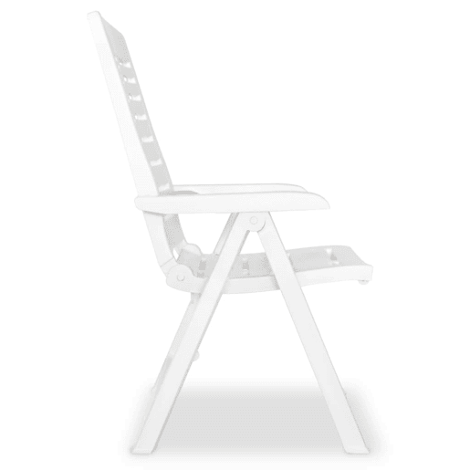 vidaXL Cadeiras de jardim reclináveis 4 pcs plástico branco vidaXL Cadeiras de jardim reclináveis 4 pcs plástico branco