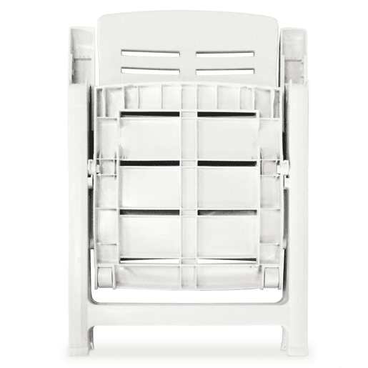 vidaXL Cadeiras de jardim reclináveis 4 pcs plástico branco vidaXL Cadeiras de jardim reclináveis 4 pcs plástico branco