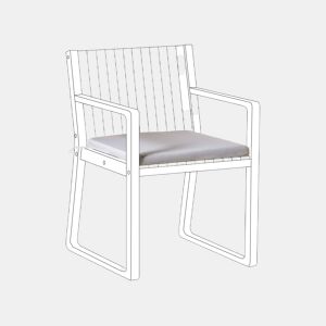 Almofada de cadeira para jardim SASSARI PREMIUM 46 x 46 cm Cinzento claro