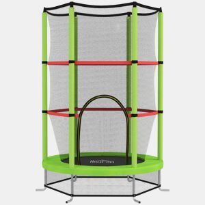 HOMCOM Trampolim Infantil Ø140x190 cm Trampolim para Crianças de 3-6 Anos com Rede de Segurança Carga 45 kg para Interior Verde