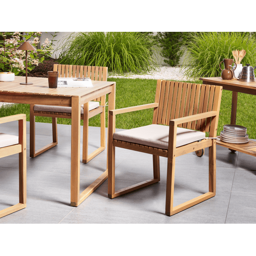 Conjunto de 8 almofadas de cadeira para jardim SASSARI PREMIUM 46 x 46 cm Taupe