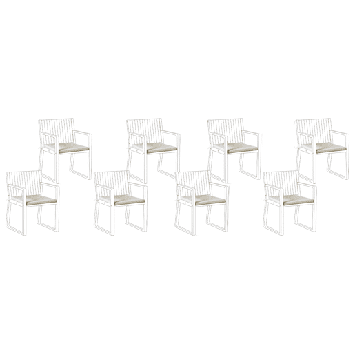 Conjunto de 8 almofadas de cadeira para jardim SASSARI PREMIUM 46 x 46 cm Taupe
