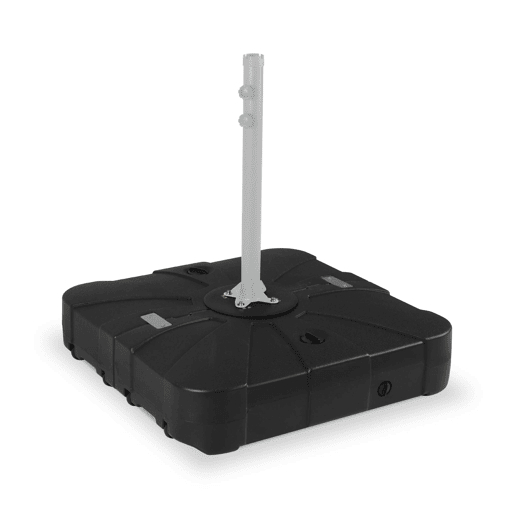 Suporte enchível para guarda-sol offset, 100L, Suporte para guarda-sol à distância, Preto, 85x85x20 cm