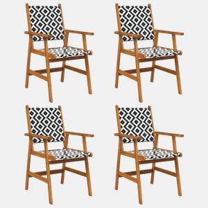 vidaXL Cadeiras de jardim 4 pcs madeira de acácia maciça