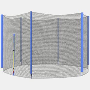 SPORTNOW Rede de Segurança para Trampolim Ø305 cm Rede de Substituição de Trampolins para Exterior e Porta com Fecho de Correr para 6 Postes Azul