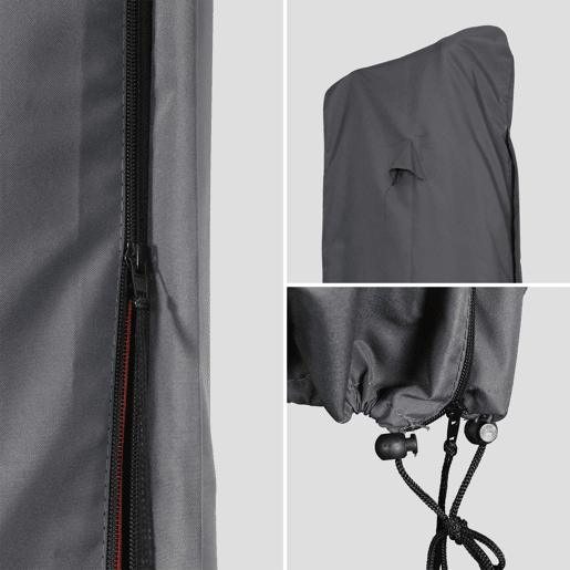 Cobertura St Jean de Luz, Pyla 3x3, Pyla 3x4, Wimereux e Antibes, Cobertura protectora para guarda-sol, Cinza escuro, 65x45x275 cm