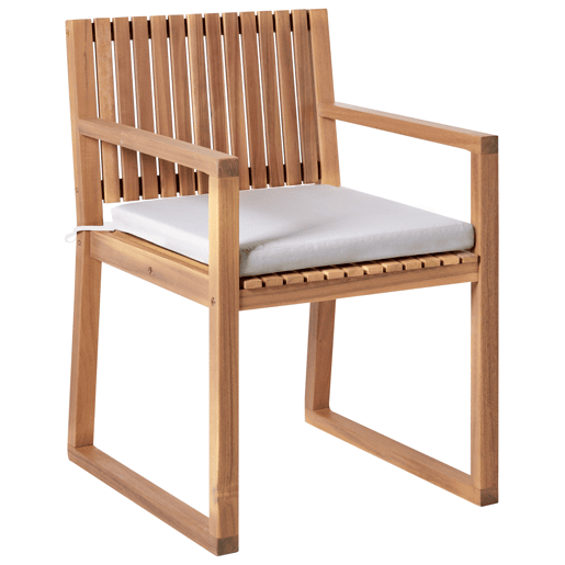 Conjunto de 2 cadeiras de jardim com almofadas SASSARI PREMIUM Madeira de Acácia certificada Cinzento claro