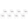 Conjunto de 8 almofadas de cadeira para jardim SASSARI PREMIUM 46 x 46 cm Cinzento claro