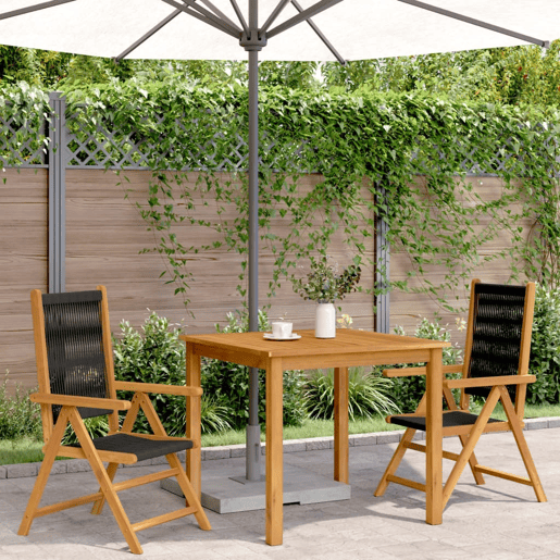 vidaXL Cadeiras de jardim 2 pcs acácia maciça e polipropileno preto