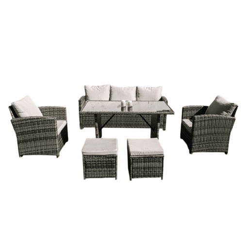Sofá + Mesa + 2 Poltronas + 2 Pufes PE Ratan. Móveis de jardim e terraço Sofá + Mesa + 2 Poltronas + 2 Pufes PE Ratan. Móveis de jardim e terraço