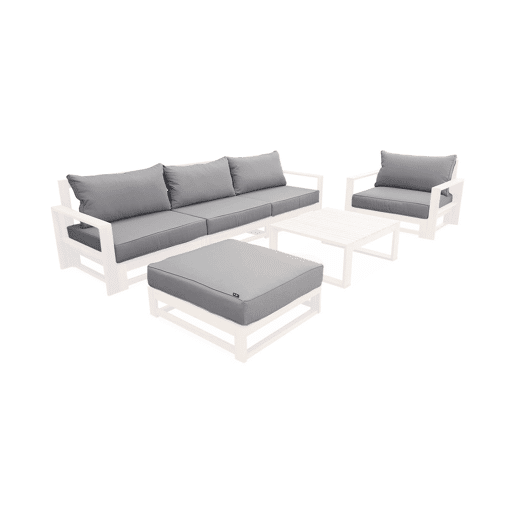 Capas de almofada para mobiliário de jardim, Mendoza, Cinza, 14x85x74 cm