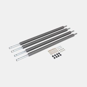 Rede de segurança trampolim do posto inferior 180 a 250cm, set de 4, Conjunto de 4 montantes inferiores para rede de segurança, Cinza, 110x12x11 cm