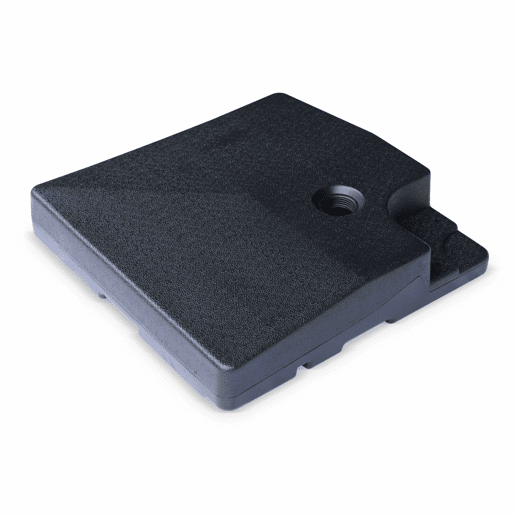 Laje ponderada para guarda-sol 51x51cm, set de 4, Base quadrada para guarda-sol, Preto, 51x51x12 cm