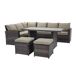 Sofa Rinconera + Mesa + 2 puffs de Ratan PE Sofa Rinconera + Mesa + 2 puffs de Ratan PE Gris