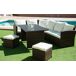 Sofa Rinconera + Mesa + 2 puffs de Ratan PE Sofa Rinconera + Mesa + 2 puffs de Ratan PE Gris