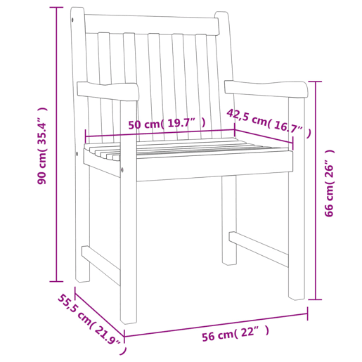 vidaXL Cadeiras de jardim 8 pcs 56x55,5x90 cm madeira de acácia maciça vidaXL Cadeiras de jardim 8 pcs 56x55,5x90 cm madeira de acácia maciça