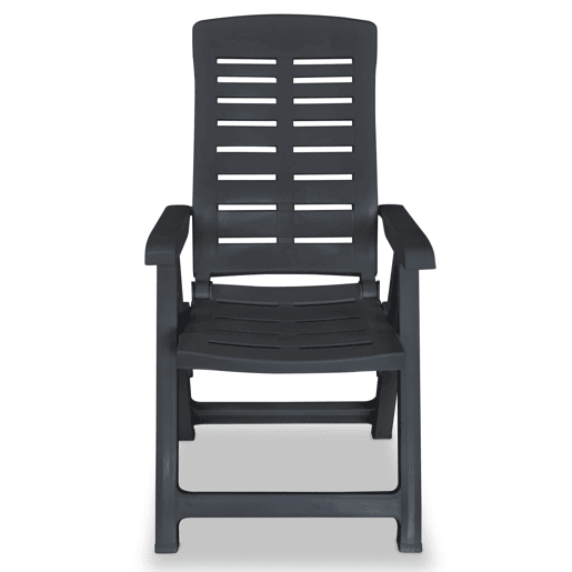vidaXL Cadeiras de jardim reclináveis 4 pcs plástico antracite vidaXL Cadeiras de jardim reclináveis 4 pcs plástico antracite