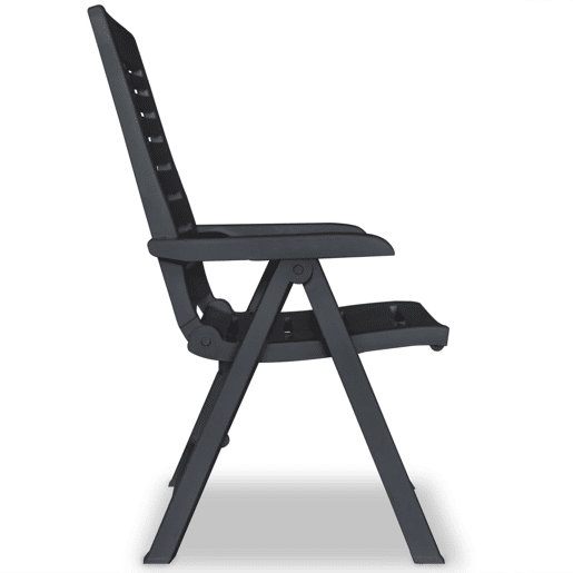 vidaXL Cadeiras de jardim reclináveis 4 pcs plástico antracite vidaXL Cadeiras de jardim reclináveis 4 pcs plástico antracite