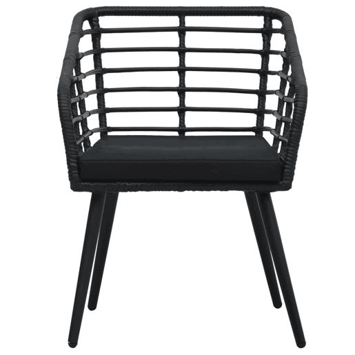 vidaXL Cadeiras de jardim com almofadões 2 pcs vime PE preto vidaXL Cadeiras de jardim com almofadões 2 pcs vime PE preto