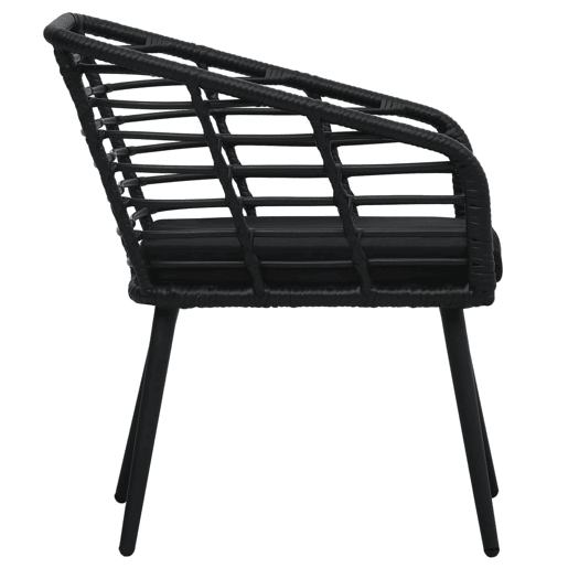 vidaXL Cadeiras de jardim com almofadões 2 pcs vime PE preto vidaXL Cadeiras de jardim com almofadões 2 pcs vime PE preto