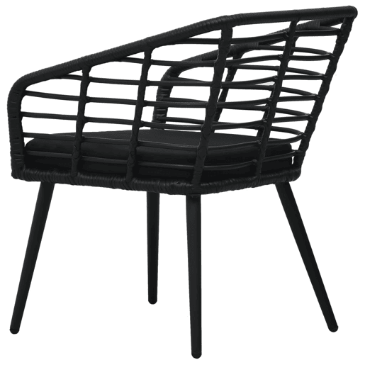 vidaXL Cadeiras de jardim com almofadões 2 pcs vime PE preto vidaXL Cadeiras de jardim com almofadões 2 pcs vime PE preto