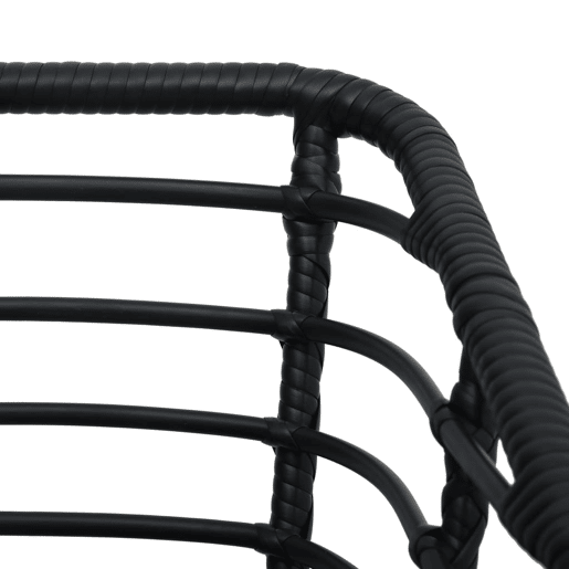 vidaXL Cadeiras de jardim com almofadões 2 pcs vime PE preto vidaXL Cadeiras de jardim com almofadões 2 pcs vime PE preto