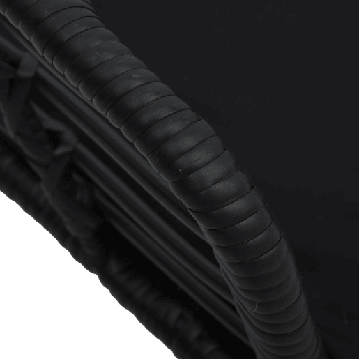 vidaXL Cadeiras de jardim com almofadões 2 pcs vime PE preto vidaXL Cadeiras de jardim com almofadões 2 pcs vime PE preto