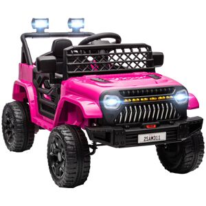 AIYAPLAY Carro Elétrico para Crianças acima de 3 Anos Carro Elétrico Infantil UTV Carro a Bateria 12V com Controlo Remoto Velocidade Ajustável USB Faróis e Buzina 95x62,5x65 cm Rosa