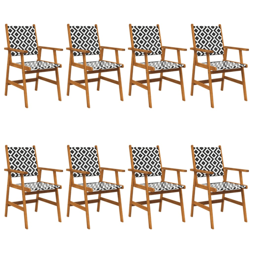 vidaXL Cadeiras de jardim 8 pcs madeira de acácia maciça