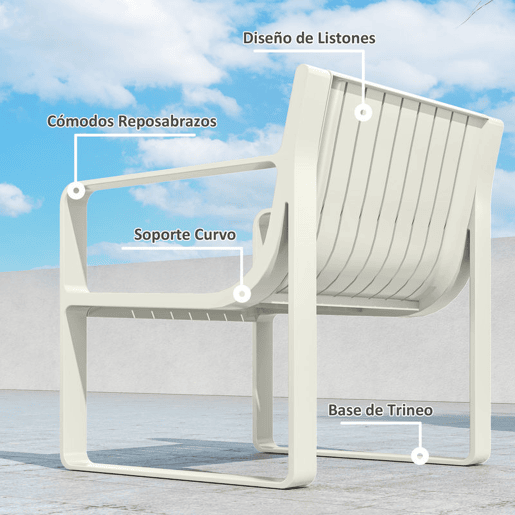 Outsunny Conjunto de Jardim 5 Peças Móveis de Exterior com 2 Poltronas 1 Sofá de 2 Lugares e 2 Mesas de Centro Desenho de Ripas Impermeável Anti-UV Branco