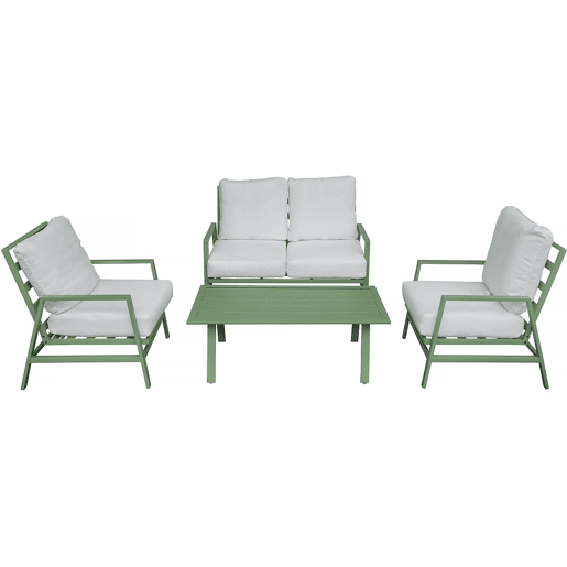 Conjunto de mobiliário de jardim em metal Queens - 4 lugares - Verde