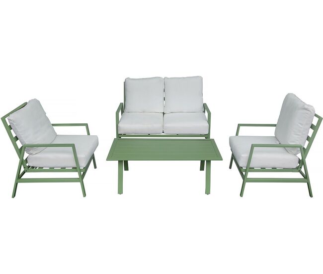 Conjunto de muebles de jardín de metal "queens" - 4 plazas - verde