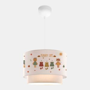 Candeeiro suspenso para crianças Lurgan com motivo de animais com roupa Branco lux.pro