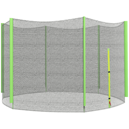 SPORTNOW Rede de Segurança para Trampolim Ø244 cm Rede de Substituição de Trampolins para Exterior e Porta com Fecho de Correr para 6 Postes Verde