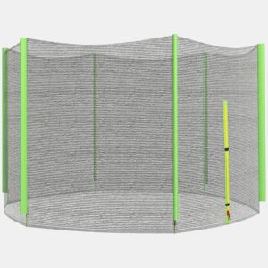 SPORTNOW Rede de Segurança para Trampolim Ø244 cm Rede de Substituição de Trampolins para Exterior e Porta com Fecho de Correr para 6 Postes Verde
