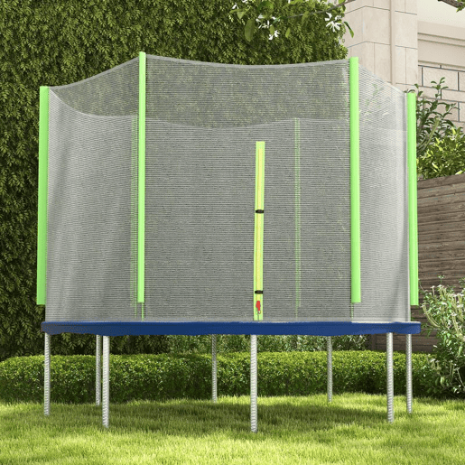 SPORTNOW Rede de Segurança para Trampolim Ø244 cm Rede de Substituição de Trampolins para Exterior e Porta com Fecho de Correr para 6 Postes Verde
