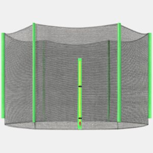 SPORTNOW Rede de Segurança para Trampolim Ø305 cm Rede de Substituição de Trampolins para Exterior e Porta com Fecho de Correr para 6 Postes Verde