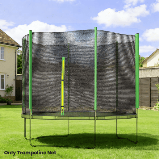 SPORTNOW Rede de Segurança para Trampolim Ø305 cm Rede de Substituição de Trampolins para Exterior e Porta com Fecho de Correr para 6 Postes Verde