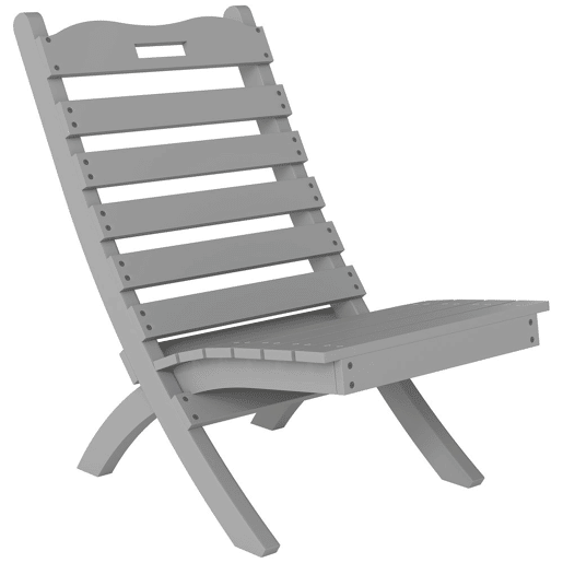 Outsunny Cadeira de Jardim em Madeira Cadeira de Exterior com Desenho de Ripas e Encosto Inclinado Carga 120 kg para Varanda Pátio 78x48x76 cm Cinzento