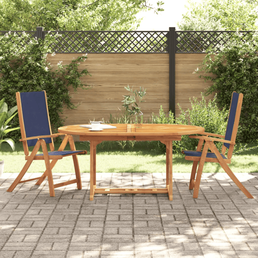 vidaXL Cadeiras de jardim dobráveis 2 pcs acácia maciça e textilene