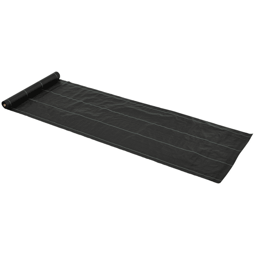 Outsunny Malha Geotêxtil 1x50 m Malha de Jardim Contra Ervas Daninhas 100 g  m² Rolo de Malha Preto