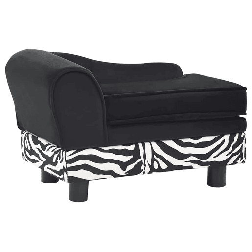 vidaXL Sofá para cães 57x34x36 cm pelúcia preto