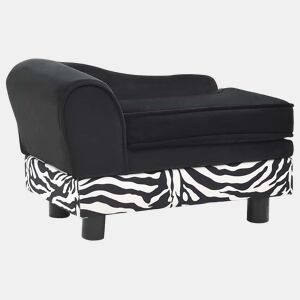 vidaXL Sofá para cães 57x34x36 cm pelúcia preto