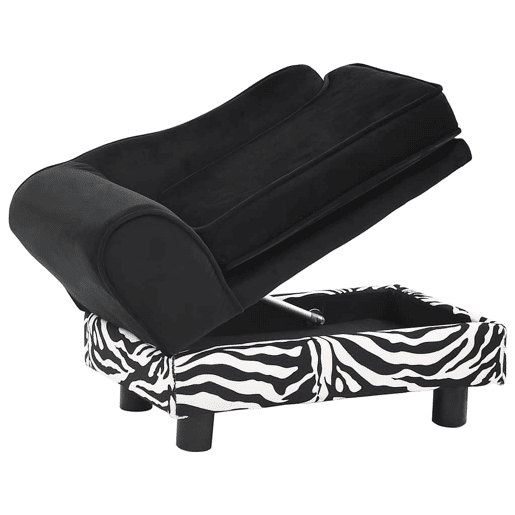 vidaXL Sofá para cães 57x34x36 cm pelúcia preto