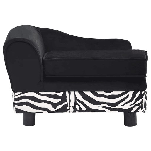 vidaXL Sofá para cães 57x34x36 cm pelúcia preto