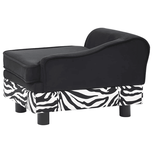 vidaXL Sofá para cães 57x34x36 cm pelúcia preto