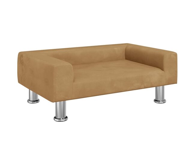 Vidaxl cama para perros de terciopelo marrón 70x45x26,5 cm