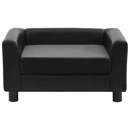 vidaXL Sofá para cães 60x43x30 cm pelúcia e couro artificial preto vidaXL Sofá para cães 60x43x30 cm pelúcia e couro artificial preto