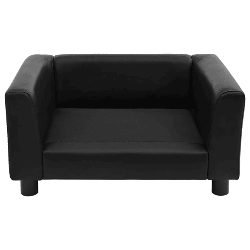 vidaXL Sofá para cães 60x43x30 cm pelúcia e couro artificial preto vidaXL Sofá para cães 60x43x30 cm pelúcia e couro artificial preto