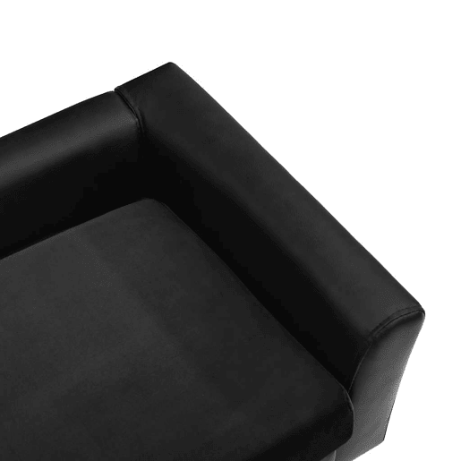 vidaXL Sofá para cães 60x43x30 cm pelúcia e couro artificial preto vidaXL Sofá para cães 60x43x30 cm pelúcia e couro artificial preto